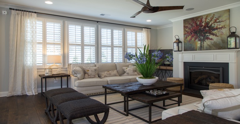 Interior Shutters in Charlotte Living Room